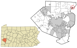 Allegheny County Pennsylvania incorporated and unincorporated areas Brackenridge highlighted